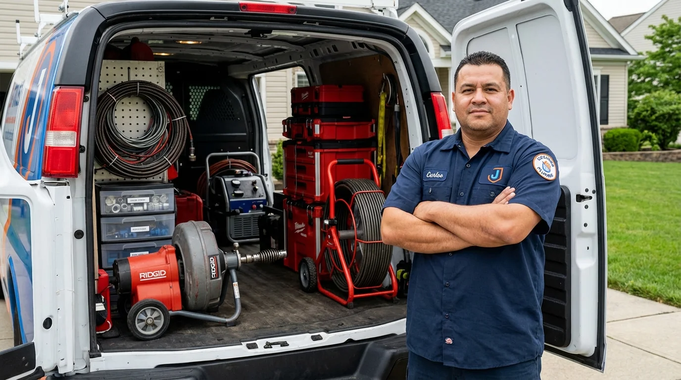 Professional drain cleaning equipment and Johns Plumbing LLC plumber in DeFuniak Springs