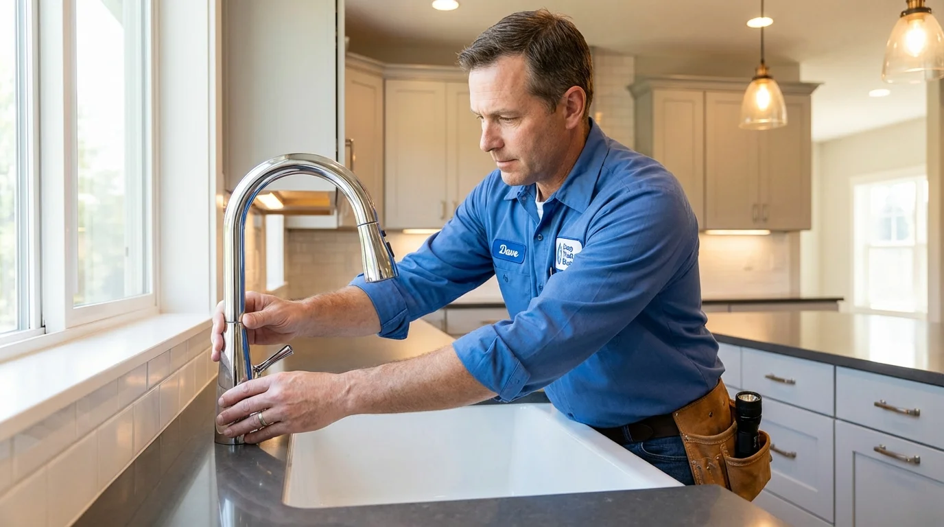 Kitchen faucet installation by Johns Plumbing LLC in DeFuniak Springs